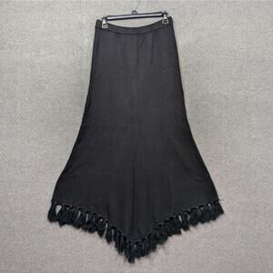 Roja Fringe Maxi Skirt Women Small Knit Sweater Festival Indie Boho Witchy